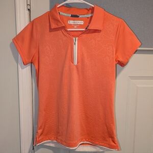Women's Pebble Beach Performance Golf Tennis Salmon Colour Polo Shirt - Size M